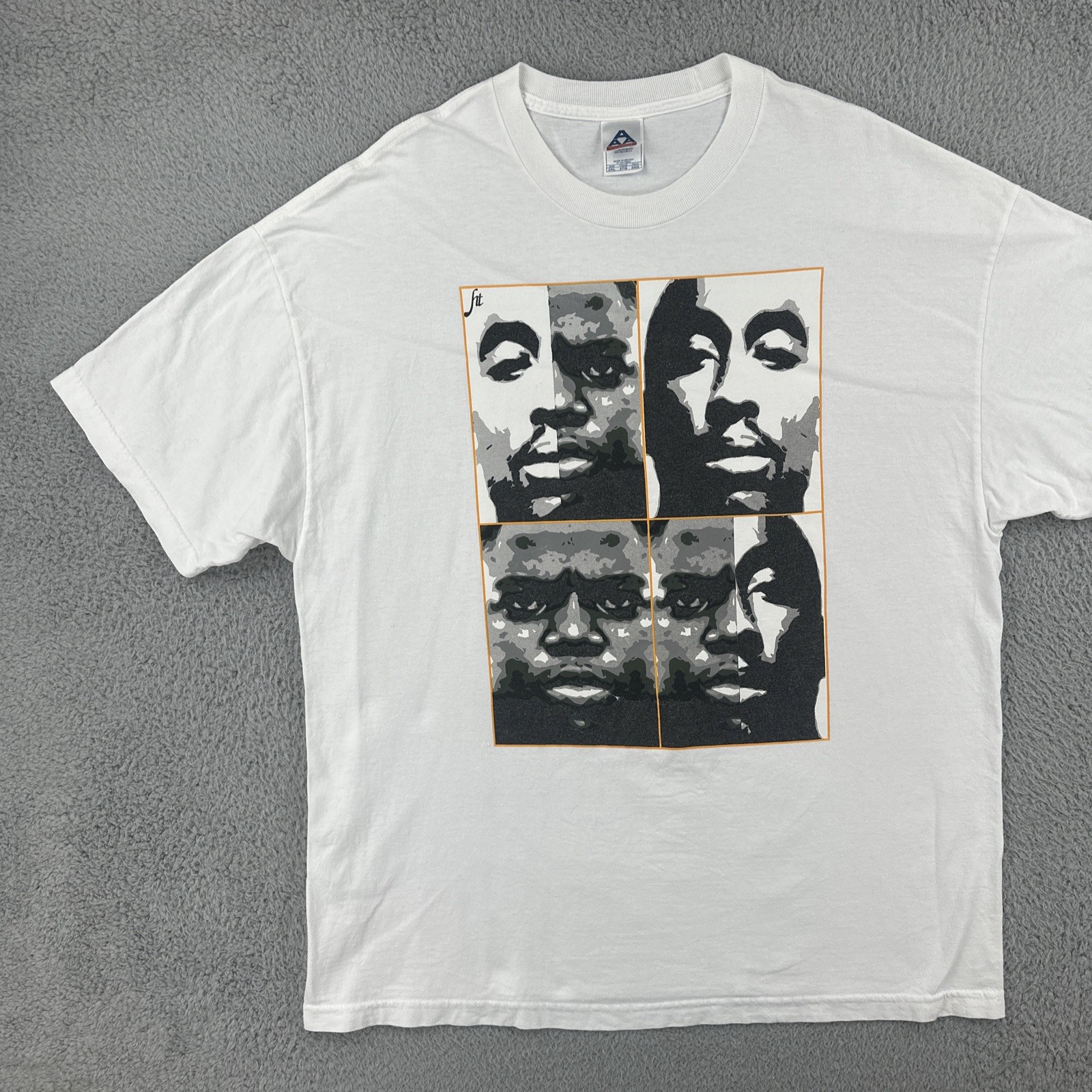 Vtg Alstyle Y2K Mens 2XL White T Shirt Tupac Notorious BIG Portrait Art Rap Tee gallery