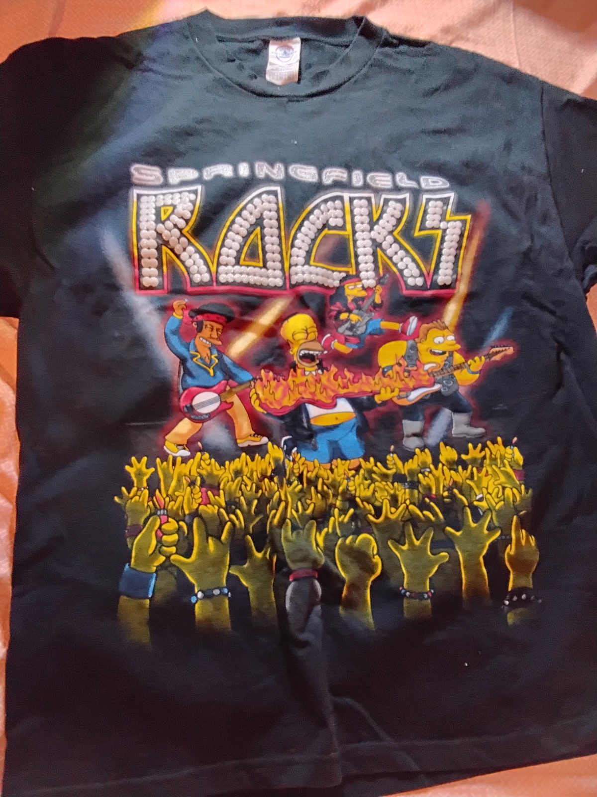 The Simpsons Shirt Mens XL Black Springfield Rocks Concert Homer Apu Otto Barney gallery