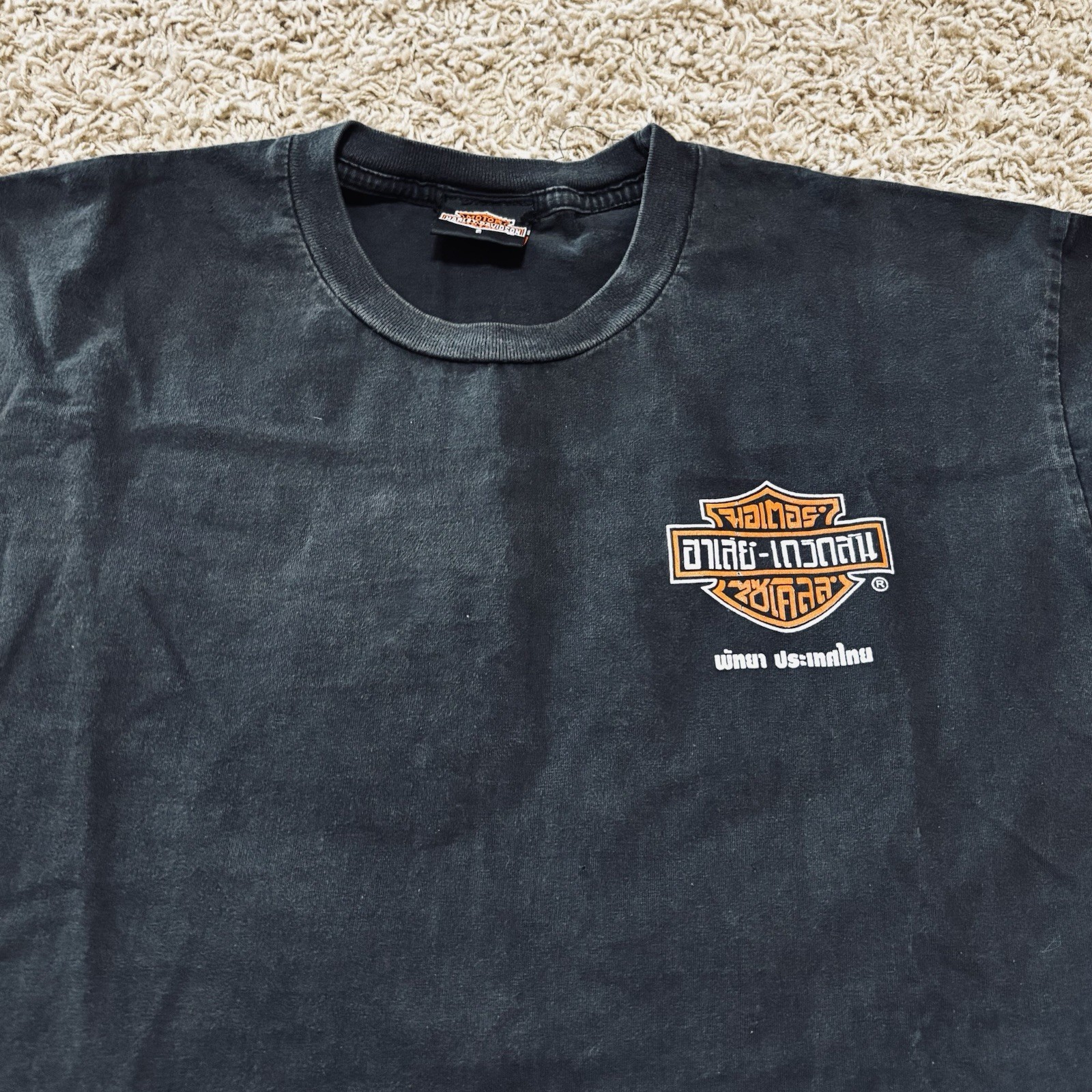 Harley Davidson Pattaya Thailand Biker Motorcycle Black Graphic T-Shirt Large gallery