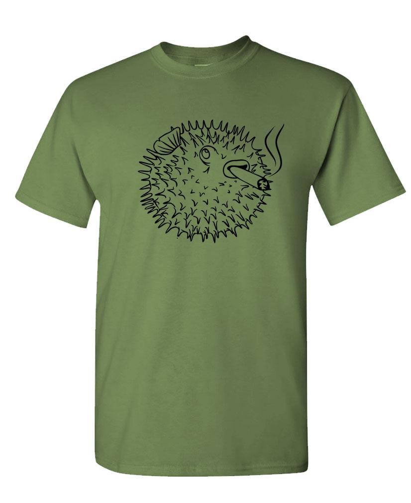 PUFFER FISH SMOKING A Cigarette – Unisex Cotton T-Shirt Tee Shirt