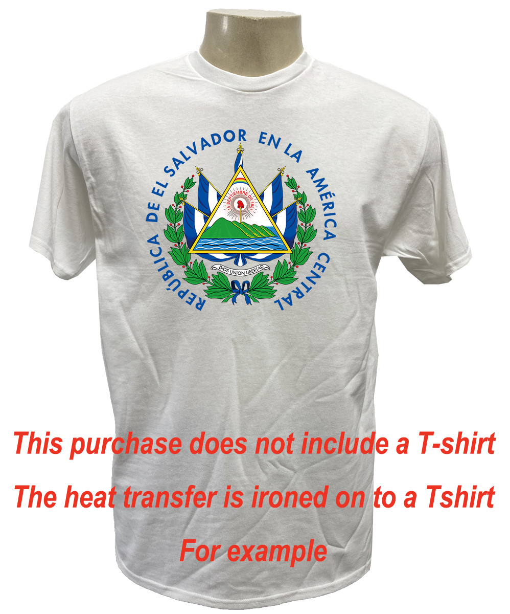 EL SALVADOR MAP FLAG 9X9" SELF IRON ON HEAT TRANSFER personalize T shirt LOT gallery