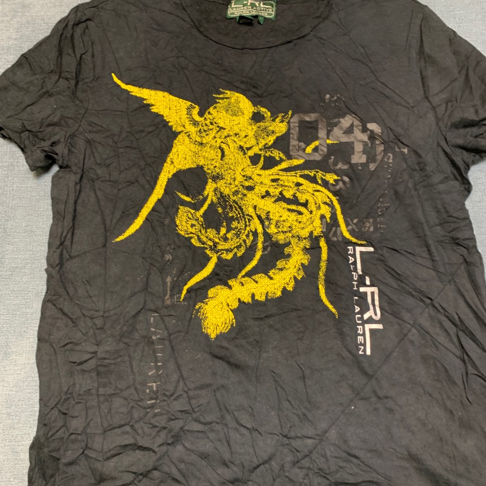 Lauren Ralph Lauren T Shirt Mens Large Black Dragon Graphic Print Short Sleeve gallery