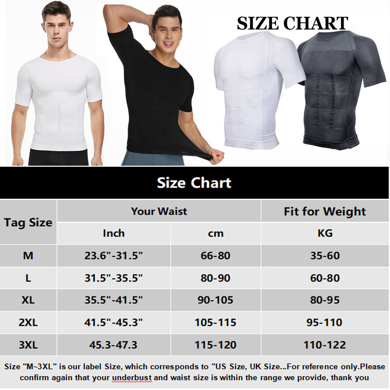 Men Slimming Body Shaper Gynecomastia T-shirt Posture Corrector Vest Compression gallery