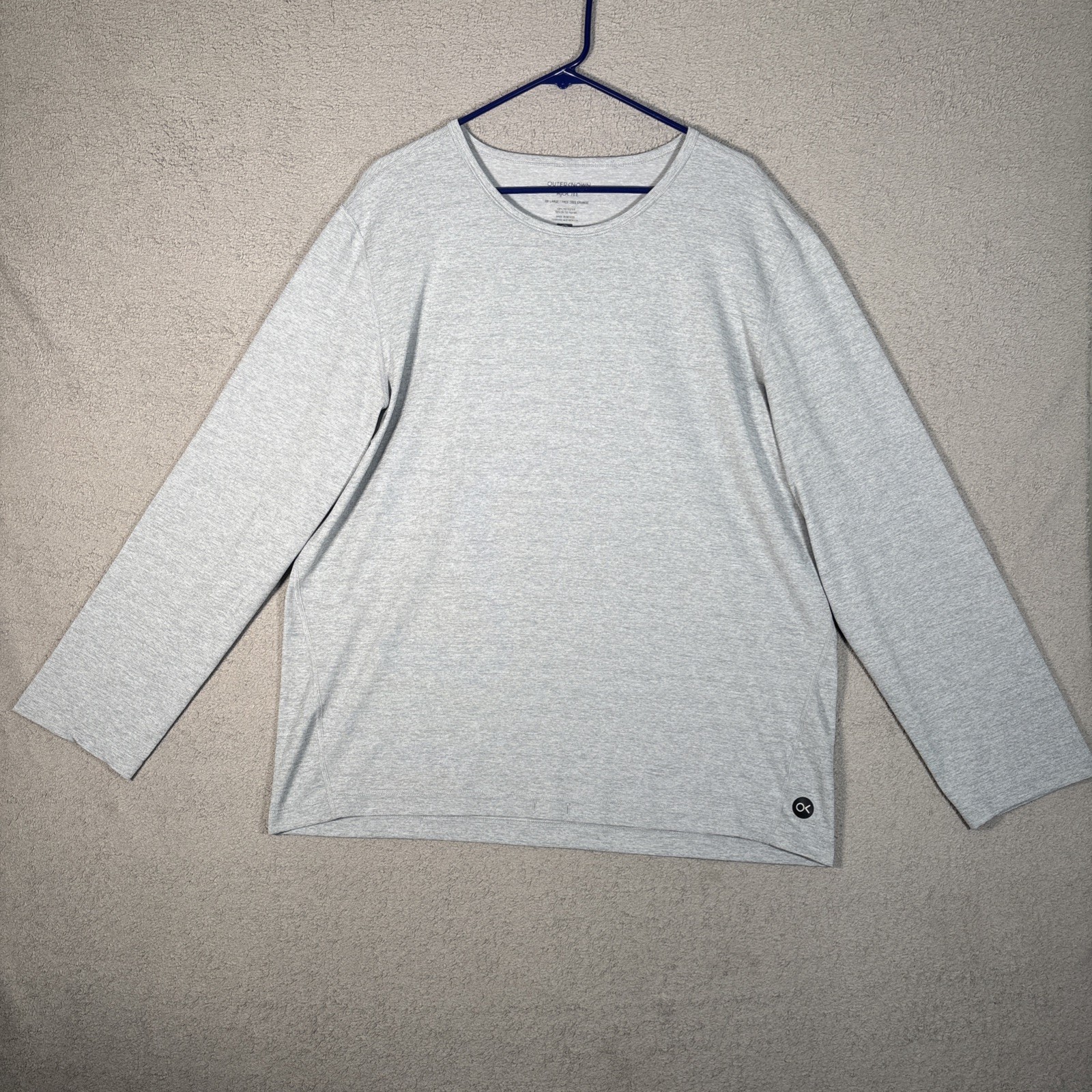 Outerknown H2OK Tee Shirt Mens Size 2XL Gray Waffle Textured Long Sleeve UPF 30+ gallery