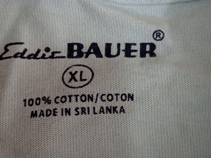 EDDIE BAUER T-SHIRT 90TH ANNIVERSARY XL LIGHT BLUE COTTON gallery
