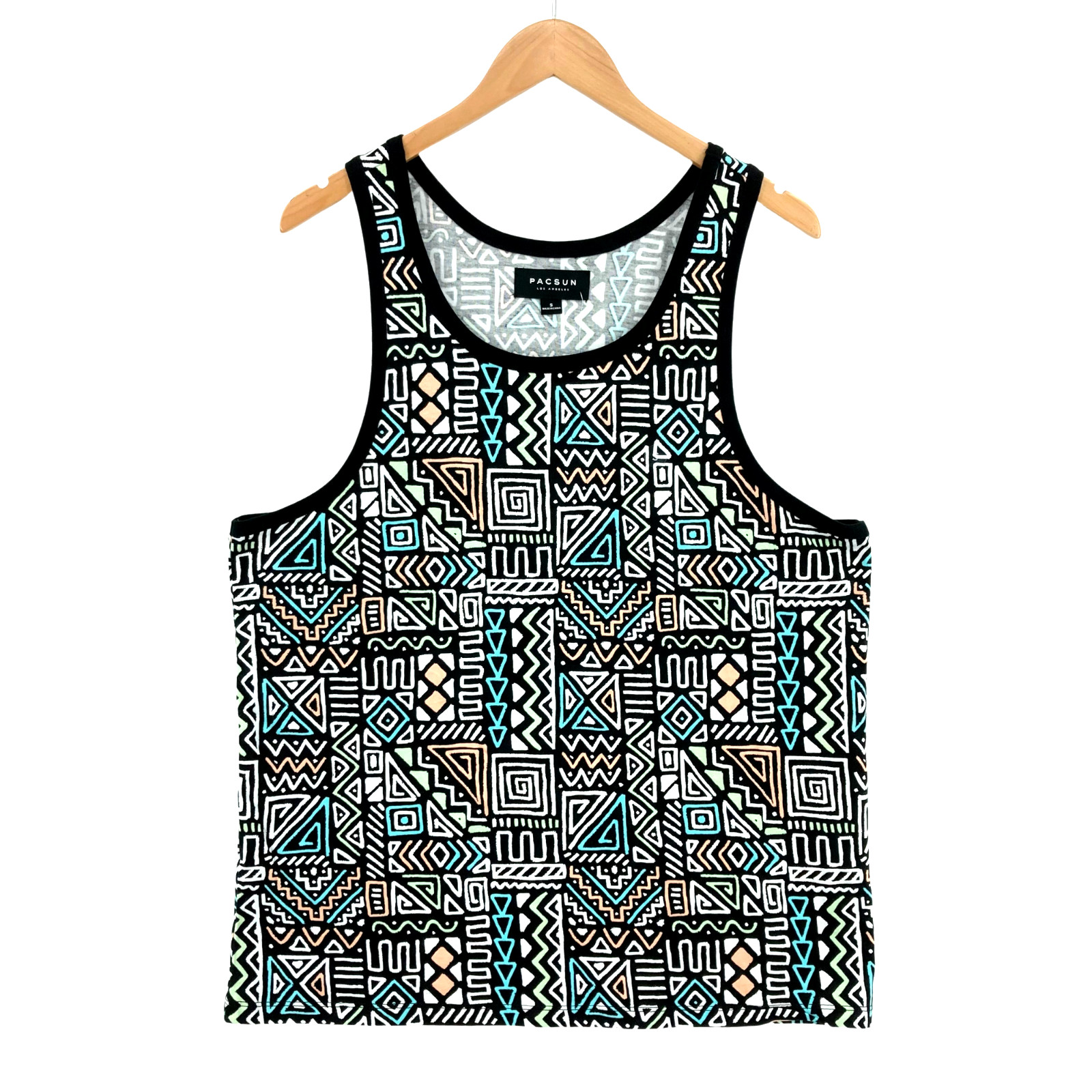 PacSun Men's Y2K Aztec Cotton Sleeveless Wide Strap Pullover Tank Top Small gallery