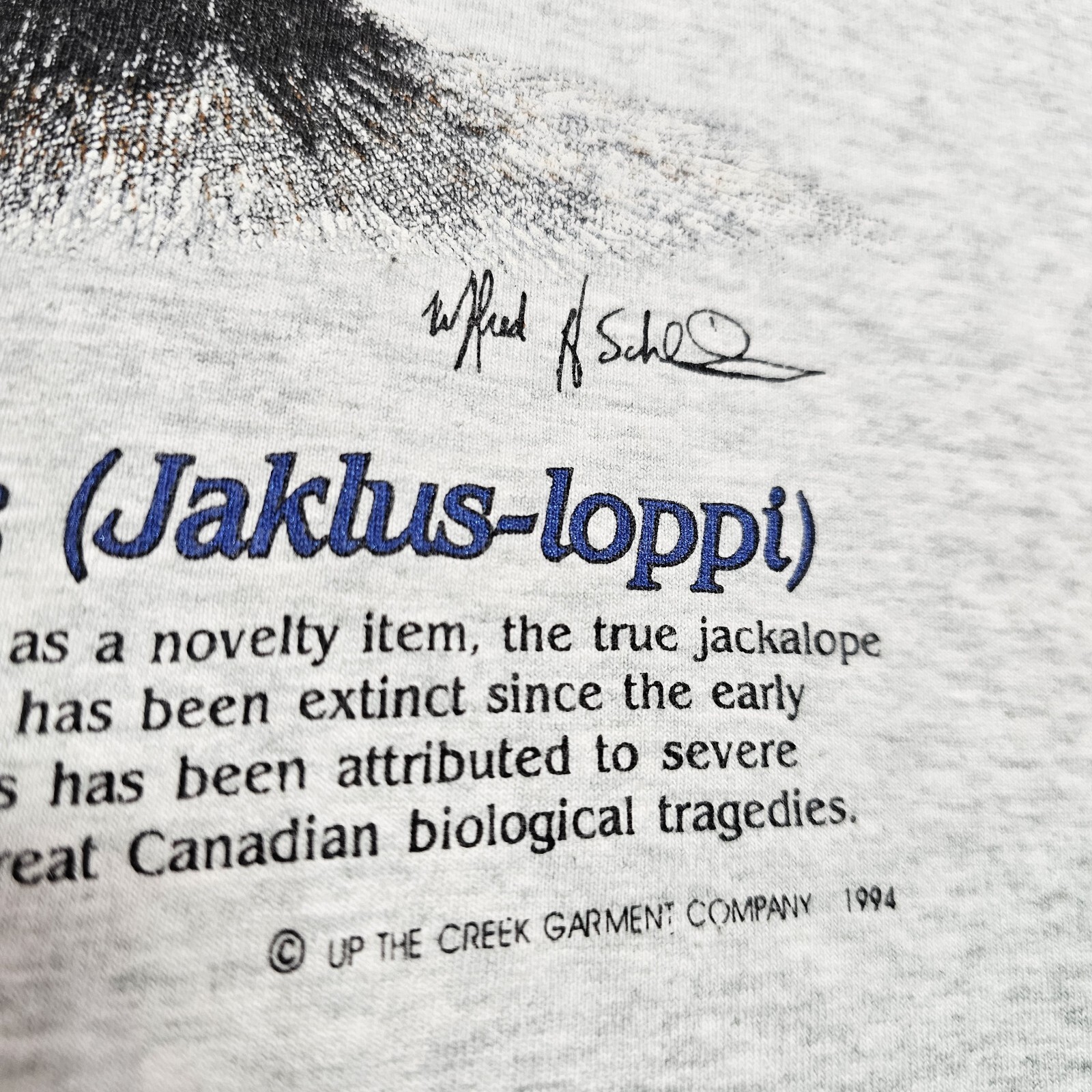Vtg 90s Jackalope T Shirt Mens M Canada Fruit Of The Loom Single Stitch Hunting gallery