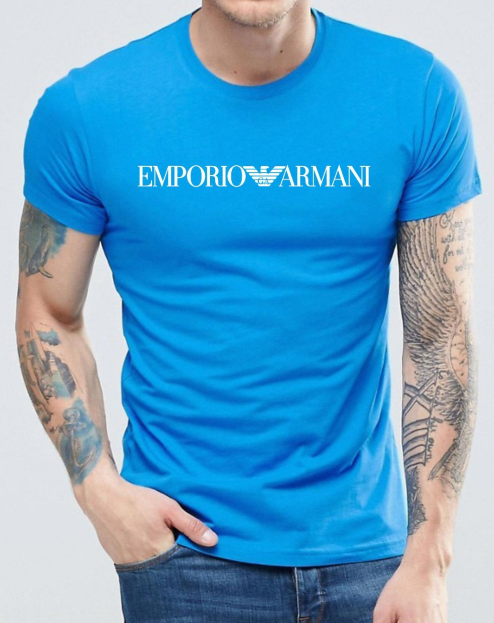 Emporio Armani Blue Men's Cotton T-Shirt Size M*L*XL*XXL,3XL gallery