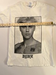 Justin Bieber Headshot Sorry -White Tee Shirt 100% Cotton Adult Size Small