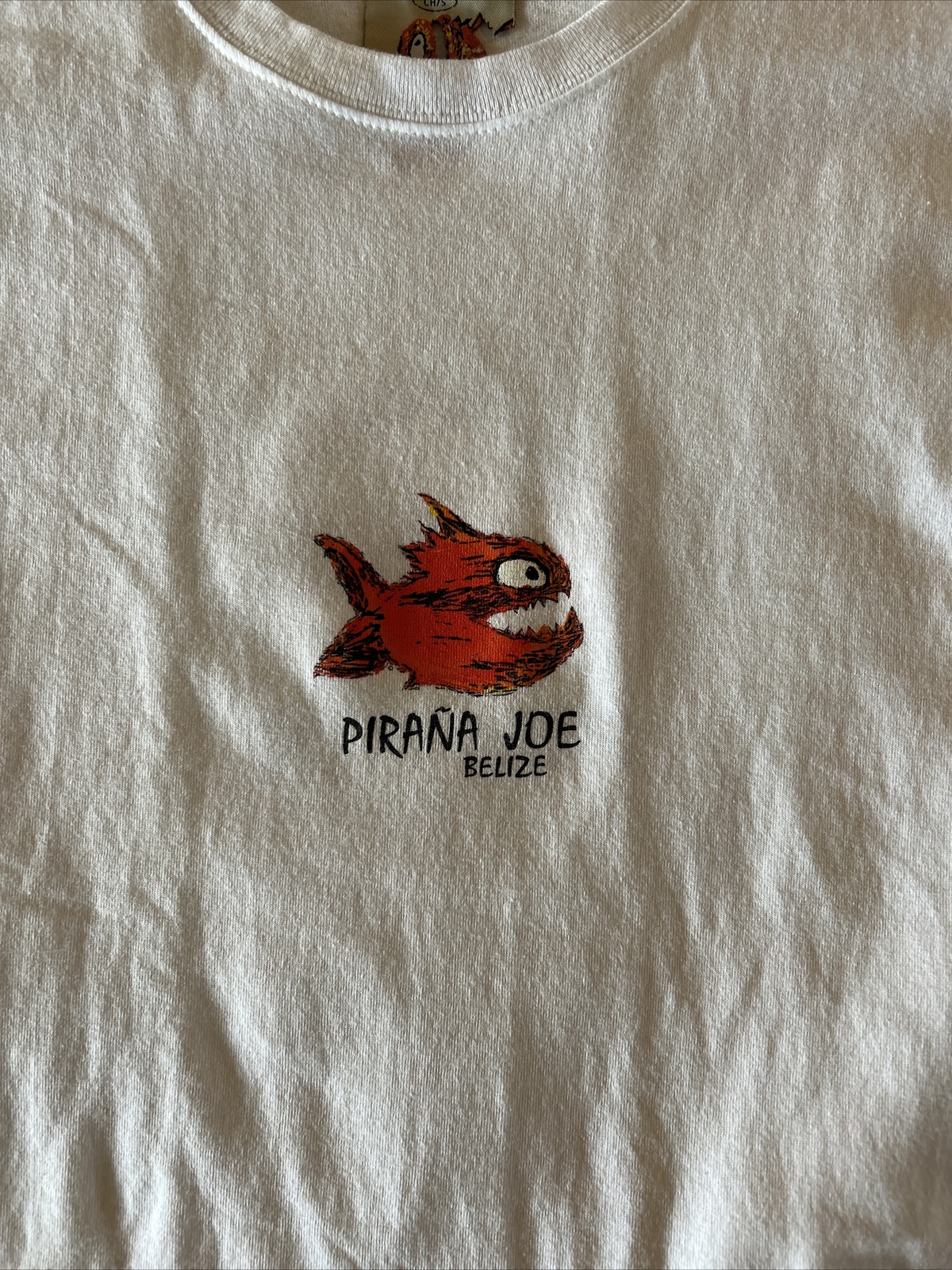 PIRANA JOE White Double-Sided Fish Cozumel Graphic T-Shirt Mexico SIZE S gallery