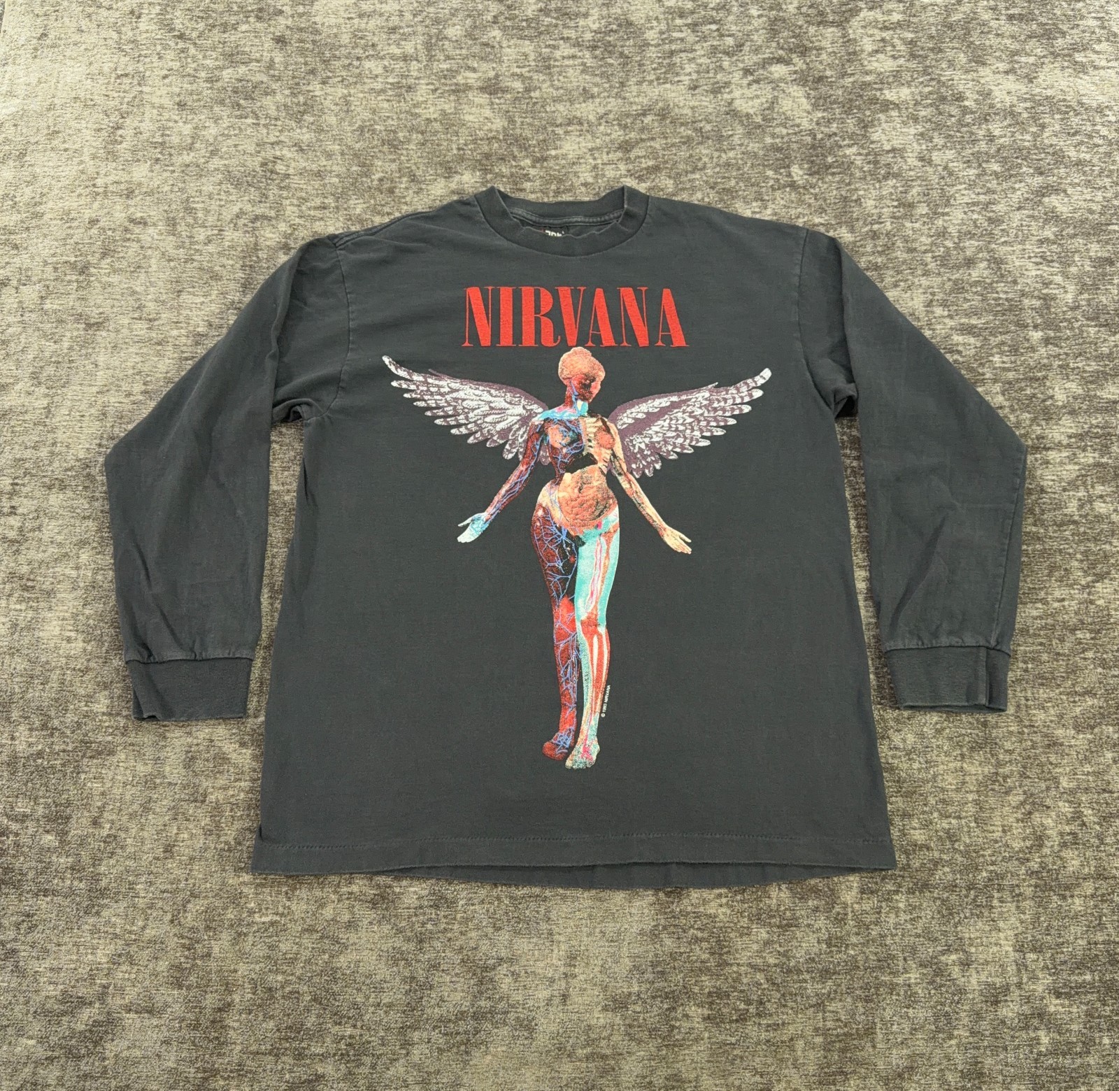 Nirvana T-Shirt Med Black In Utero 1993 Band Vintage Reprint Single Stitch Tag:L gallery