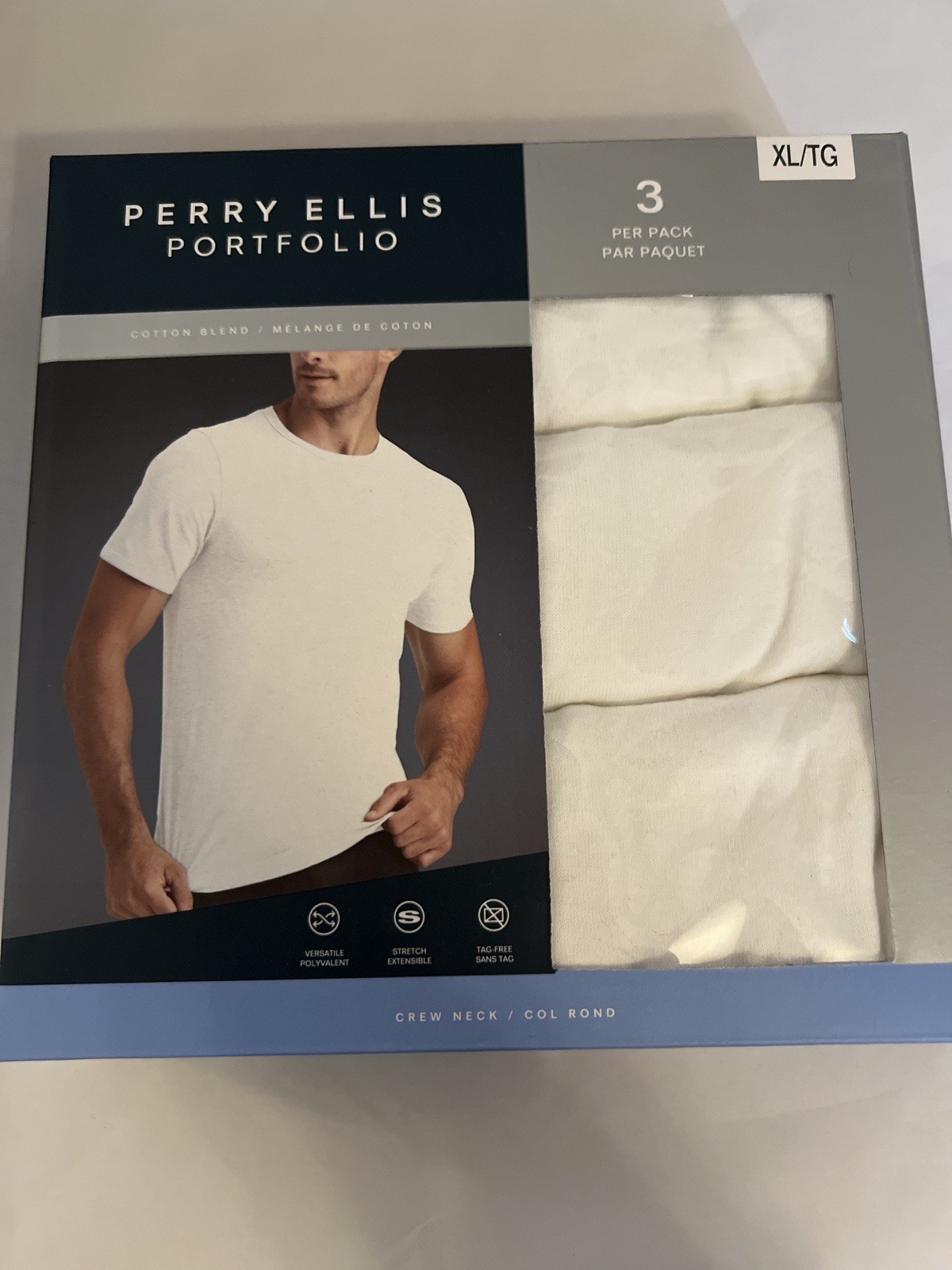 Perry Ellis Portfolio 3 Pack White shirts Men’s XL gallery