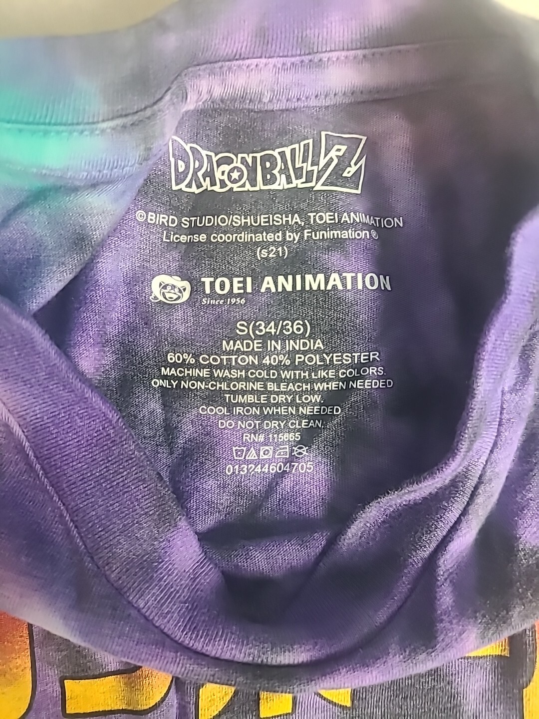 Dragon Ball Super Men's Size Small S Tie Dye Vegeta Anime Graphic Tee T-shirt gallery