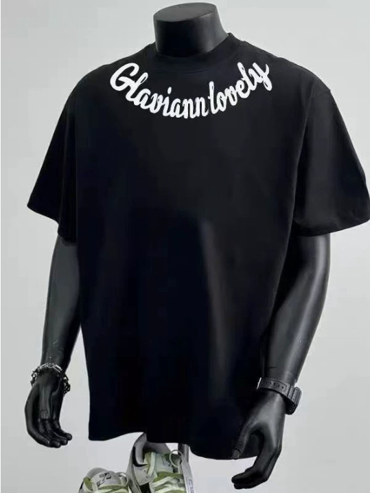 Mens High Street Graphic T-Shirt 220g Heavy Cotton Letter Print Short Sleeve Top gallery