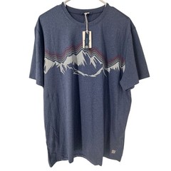 Marine Layer Weekend Sport Re-Spun Mountain Graphic T-Shirt Blue Mens Large NWT