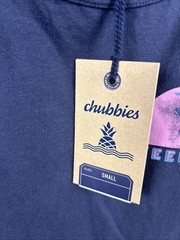 Chubbies Palm Wave Sunset Tank Top Navy Size Small S Graphic Summer Shirt NWT