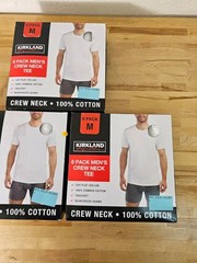 M / MEDIUM – WHITE – 6 PACK – Kirkland Signature Men’s Cotton Crew Neck T-Shirts