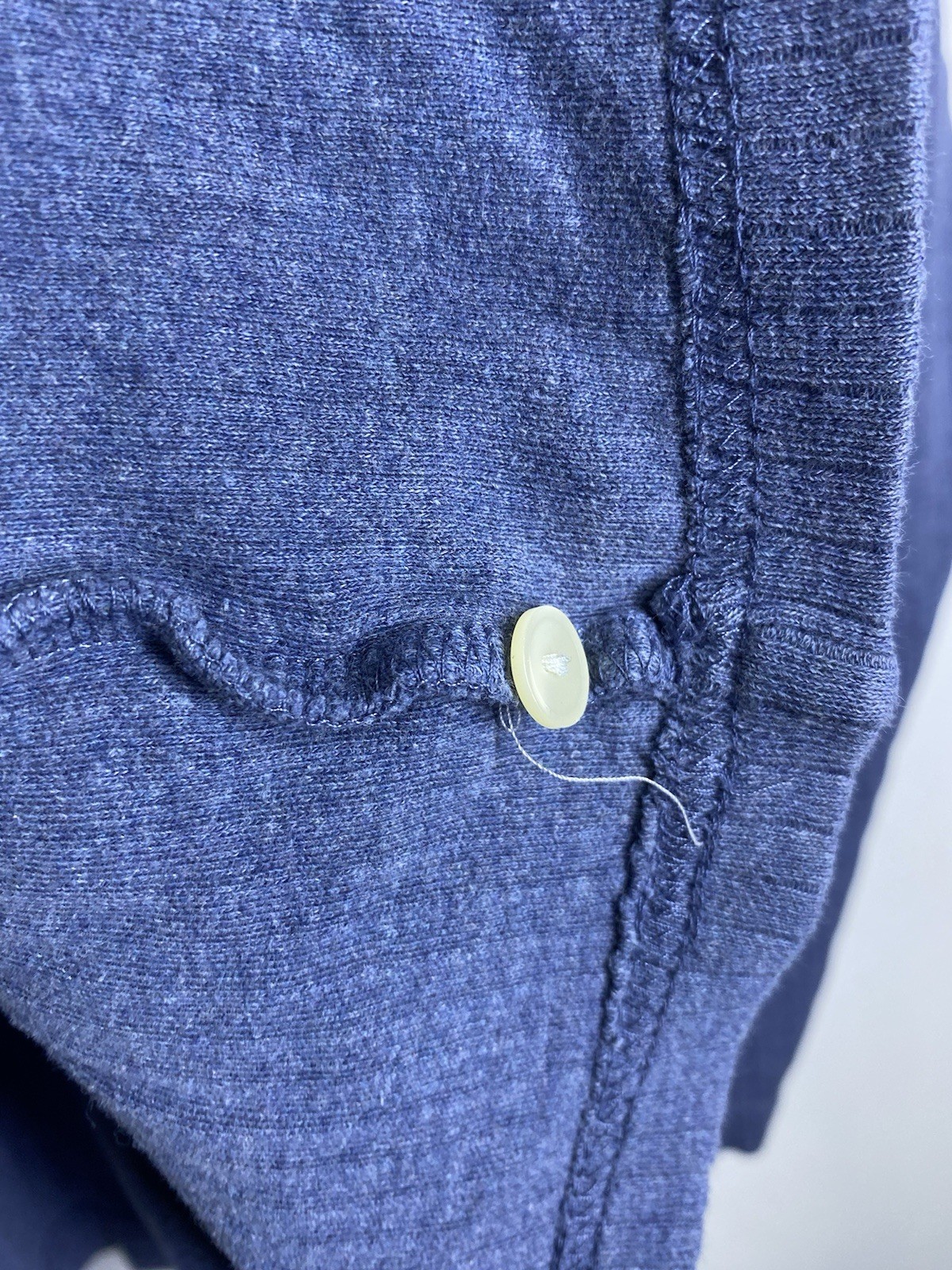 Banana Republic Shirt Mens Large Blue Ribbed Stretch Long Sleeve Vintage Henley gallery