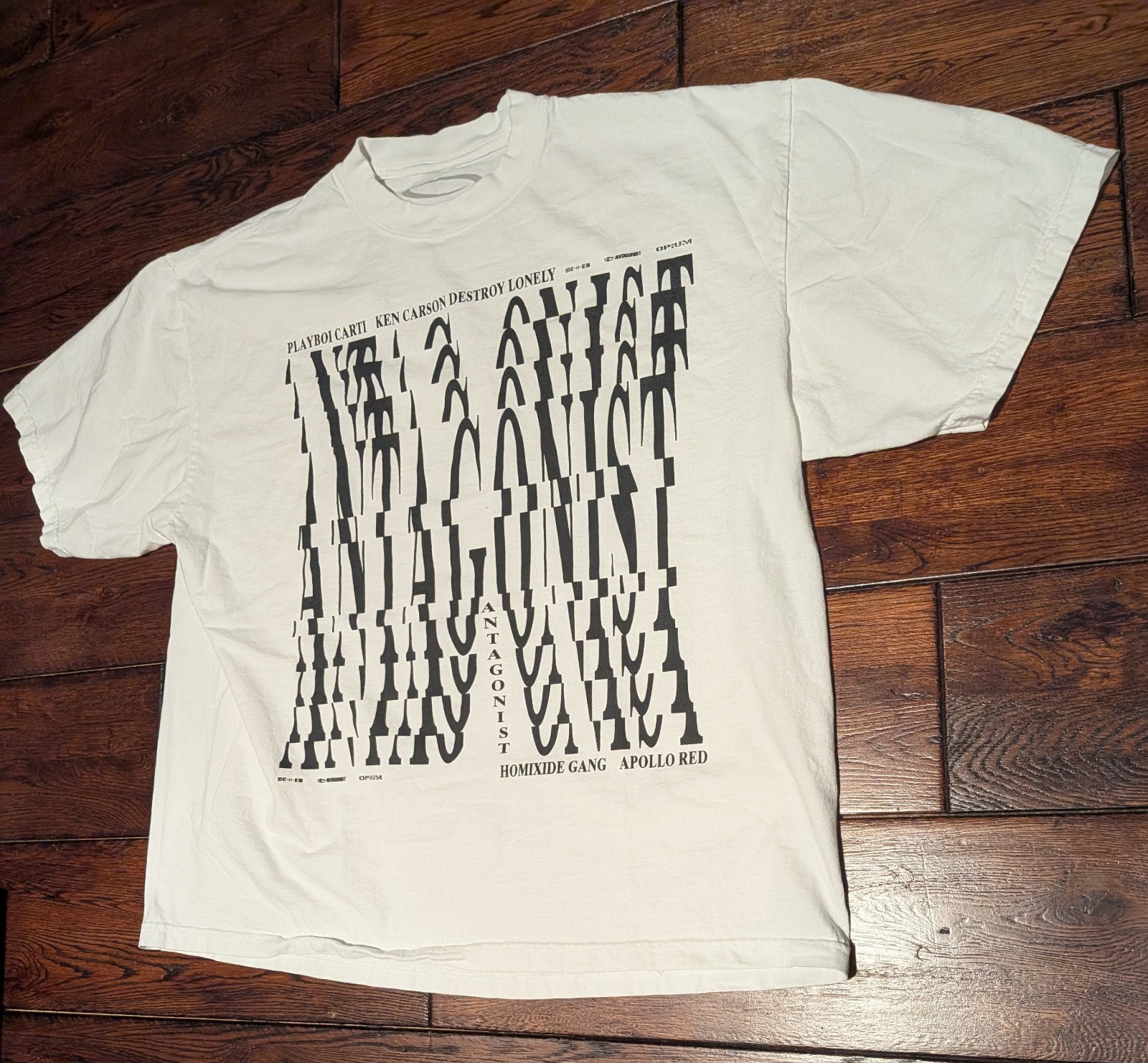 PLAYBOI CARTI Antagonist Tour 2025 Opium Oversized T-Shirt in White Size XL gallery