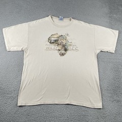 Vtg Forever Wild Forever Free African Safari Shirt Lion Elephant Rhino XL 2006