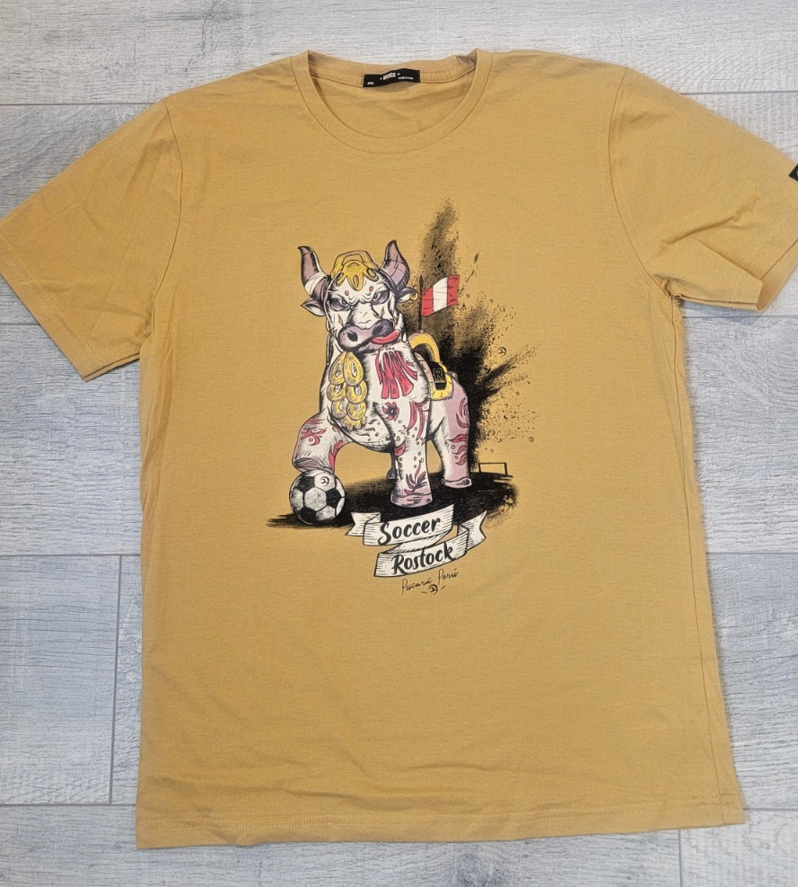 Peruvian Design Shirt Unisex Size M *** Pucara Bull Torito – Peruvian Cotton