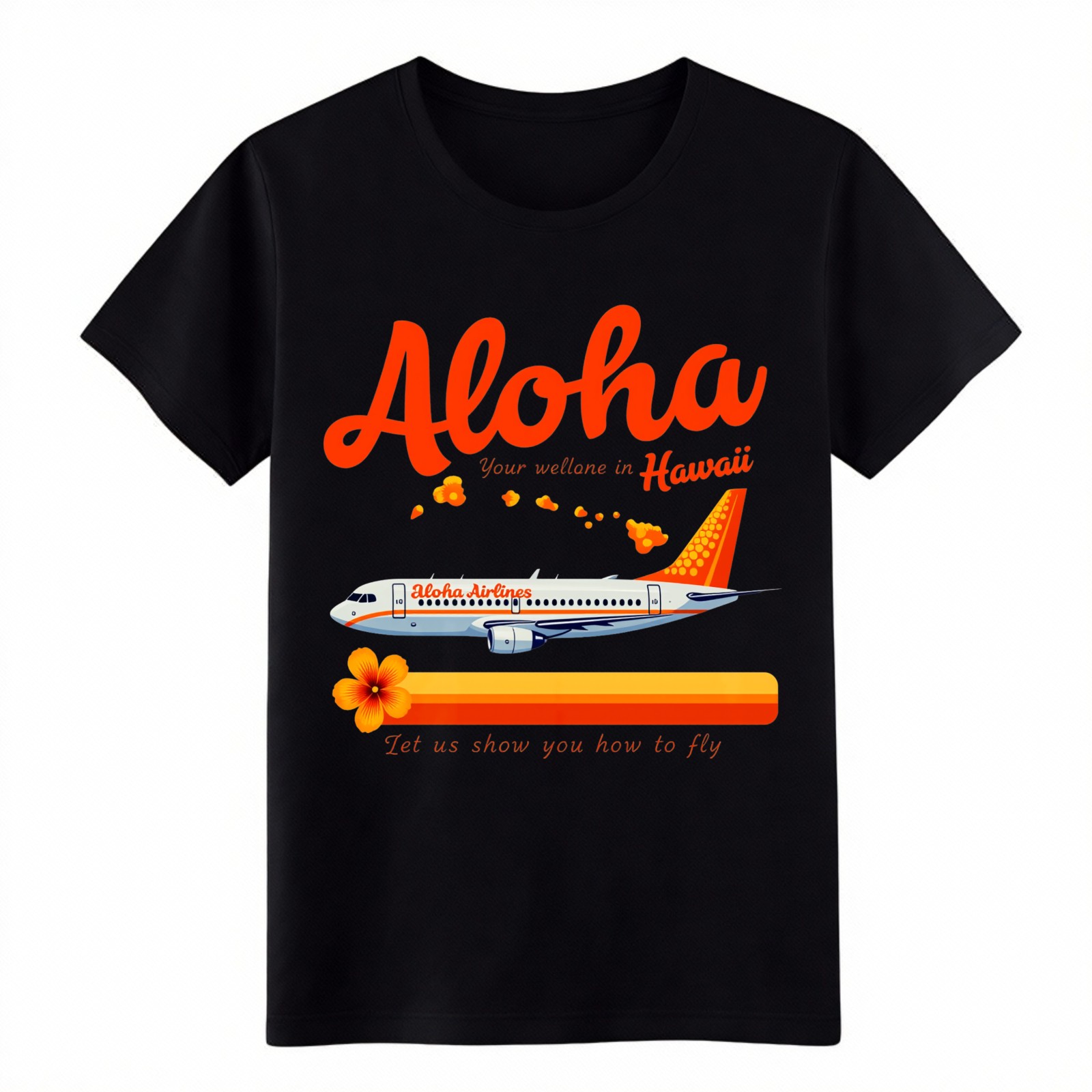 Unisex Aloha Airlines Hawaii Retro Airplane Vacation Graphic T-Shirt Cotton Tee gallery