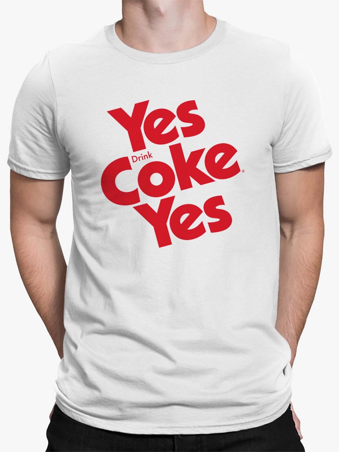 Officially Licensed Coca-Cola Yes Coke Yes Retro Logo Design Men's T-shirt gallery