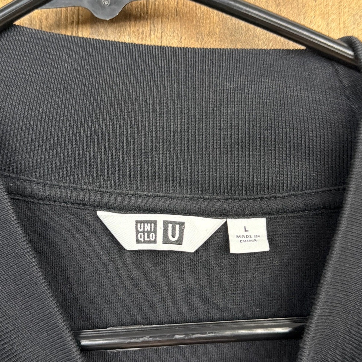 Uniqlo Mens Shirt Black Thick High Neck Stretch Minimalist Dark Academia L gallery