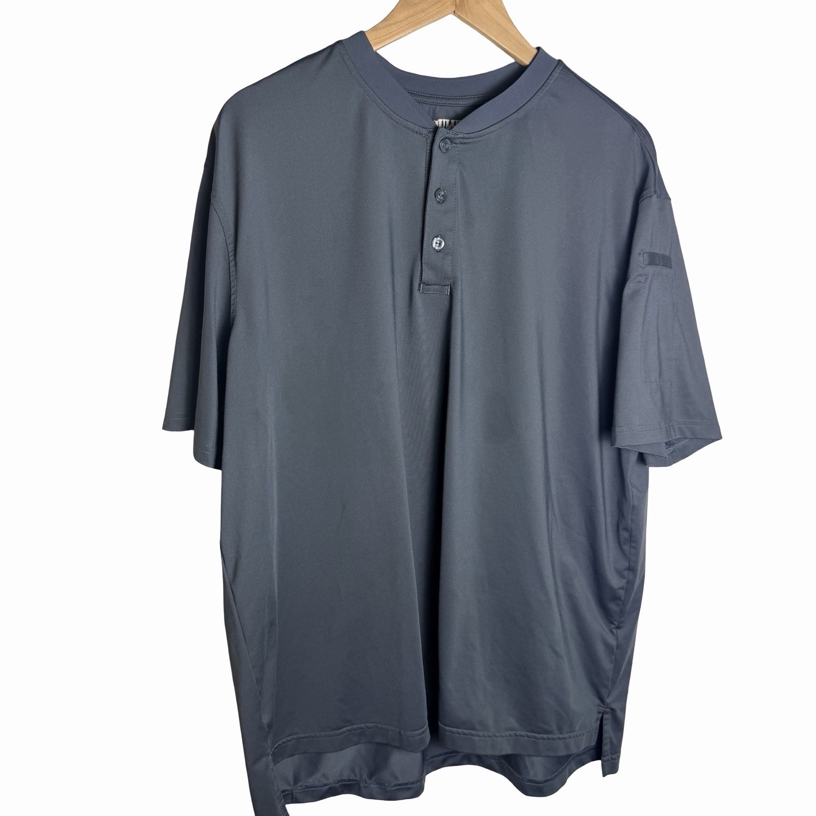 Duluth Trading T Shirt Cooling Henley Performance Tee Men's XL Gray Short Sleeve gallery