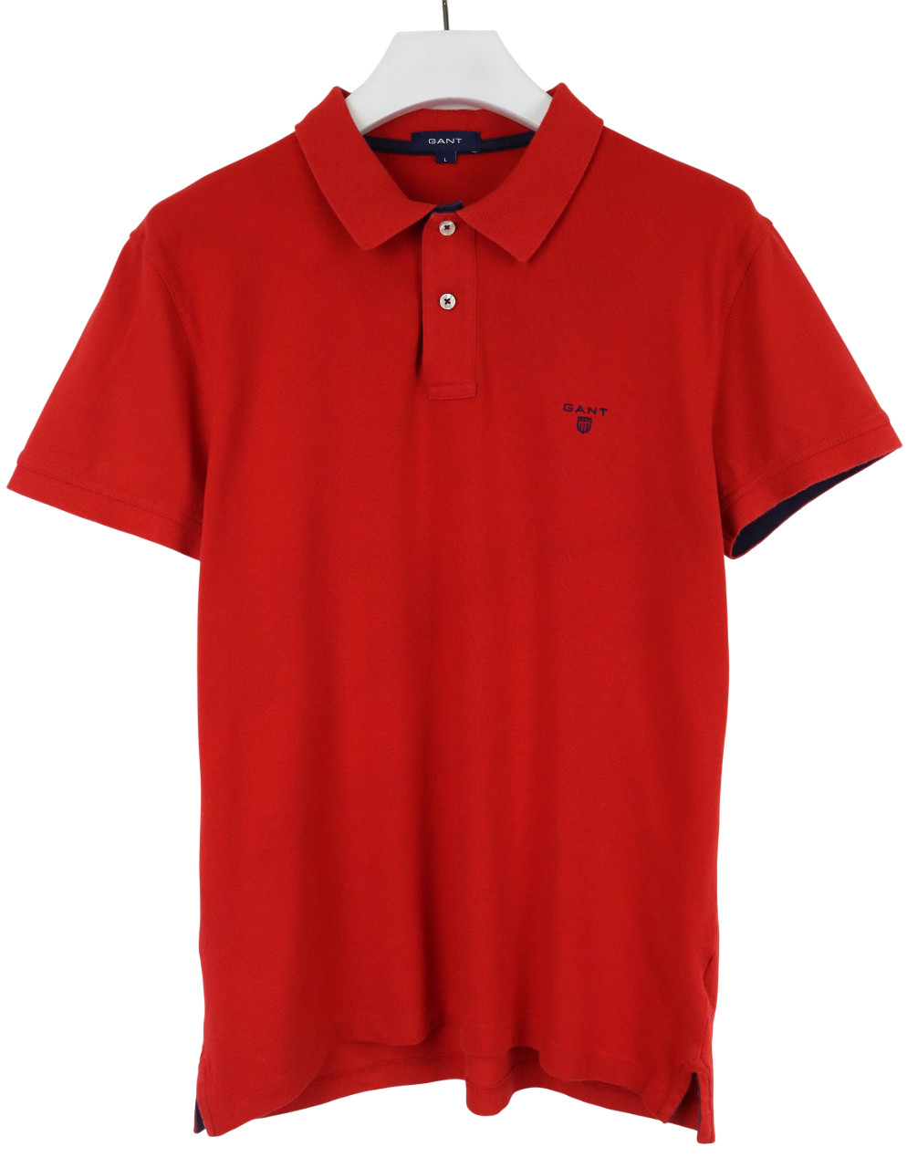 Gant T-Shirt Mens Large Red Short Sleeve Logo 1/4 Button Collared Stretch gallery