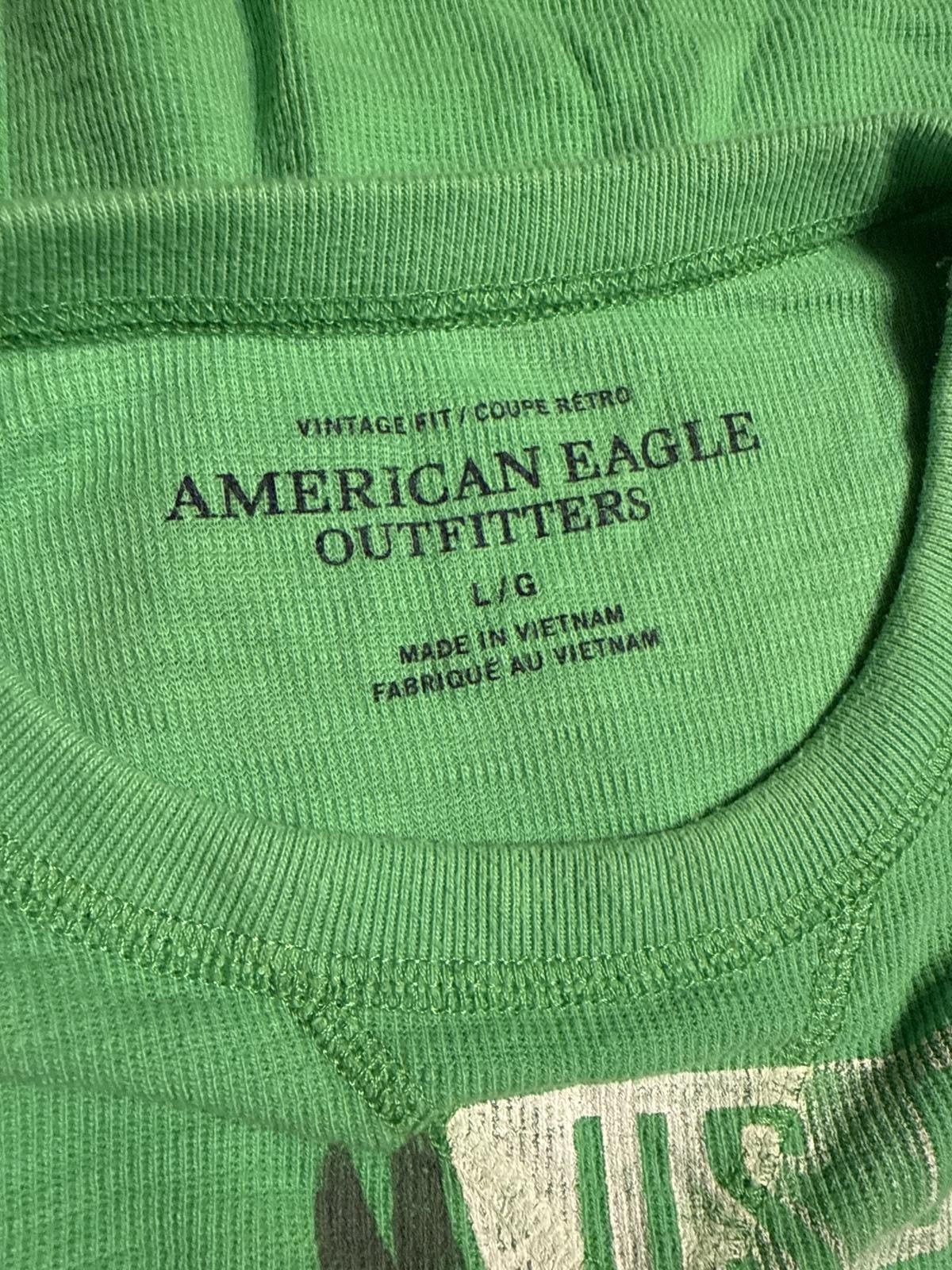 Mens American Eagle Lime Green Y2K Long Sleeve Eagle Fall Winter TShirt Sz Large gallery