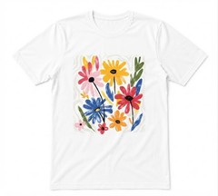 Spring Floral Garden Flower Boho Spring Summer Unisex White T-shirt