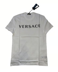 Versace Mainline Embroidery Logo T-shirt Cotton Iconic Retro Shirt Tee Top S