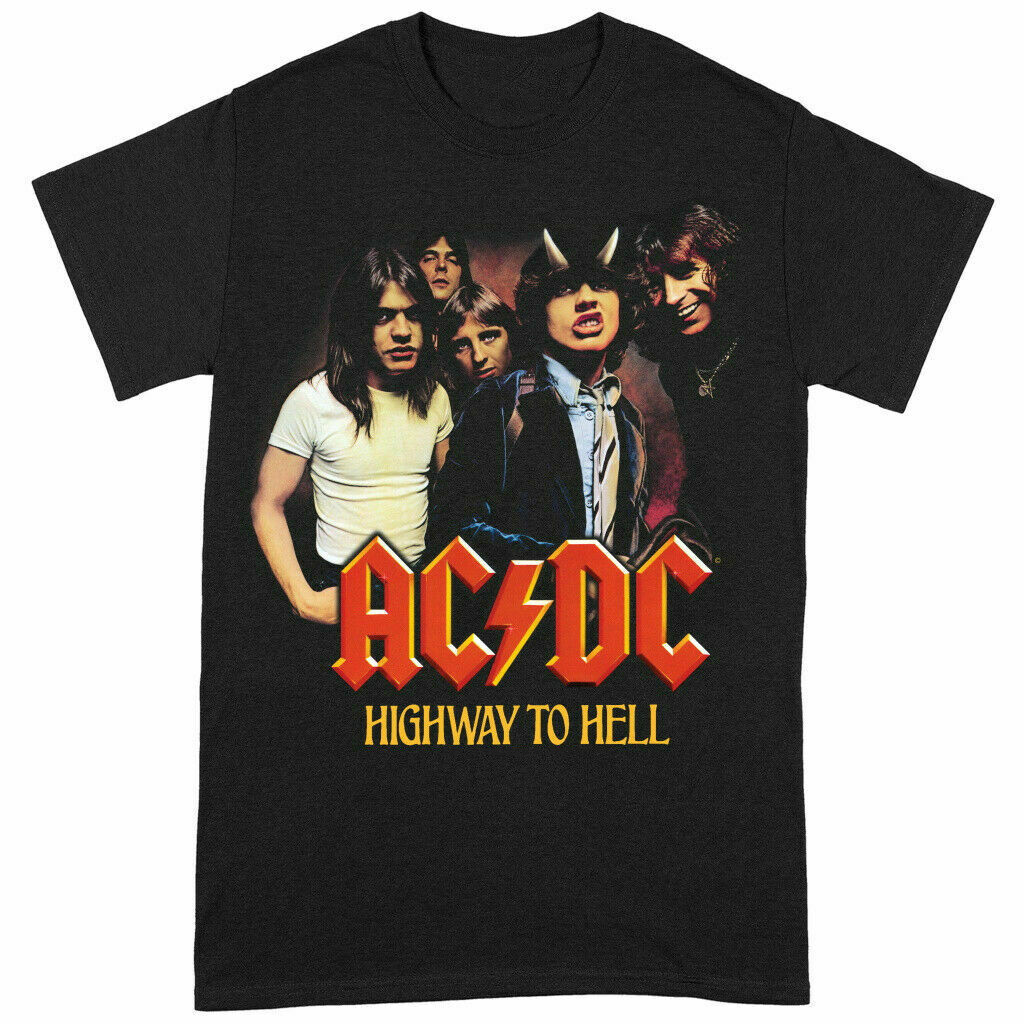 AC DC Highway To Hell Men T-shirt Black Cotton Tee S-5XL 36