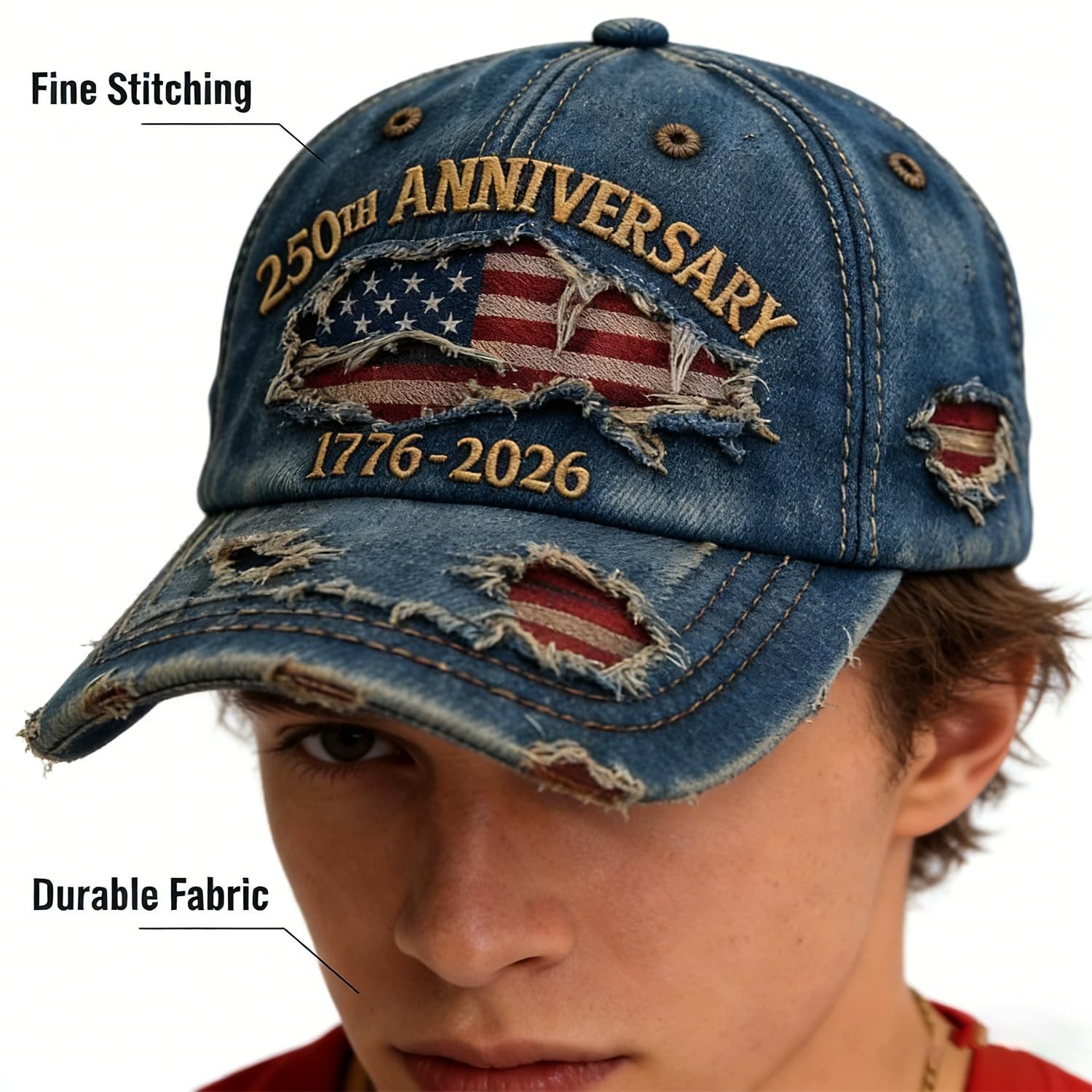 USA 250th Anniversary Hat 1776-2026 - USA Patriotic Baseball Cap, Adjustable ... gallery