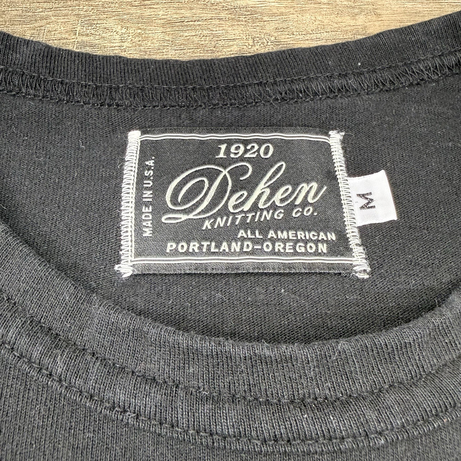 Dehen 1920 Mens Heavy Duty T-Shirt Size Medium Athletic Fit Black Made In USA B5 gallery