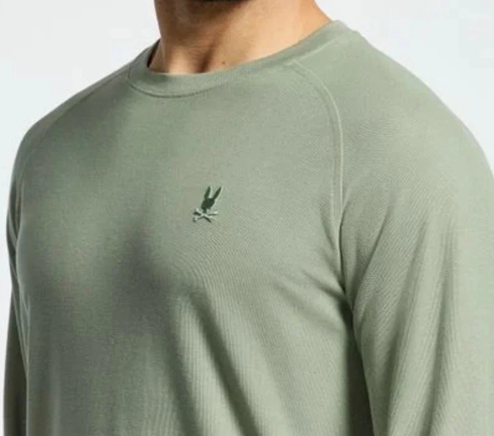 Psycho Bunny Men's Long Sleeve Taylor Pique Tee Shirt 6-L Sea Spray Embroidery gallery