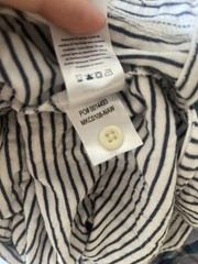 Faherty Cloud Cotton Stripe Polo Mens XL Short Sleeve Black White