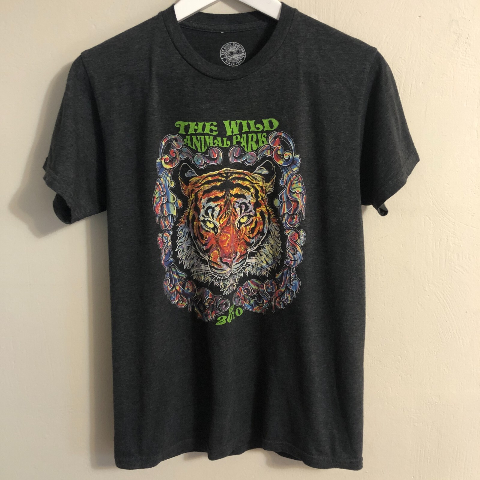 Wild Animal Park Psychedelic 2010 T-Shirt Sz S Gray Tiger Graphic Short Slv gallery