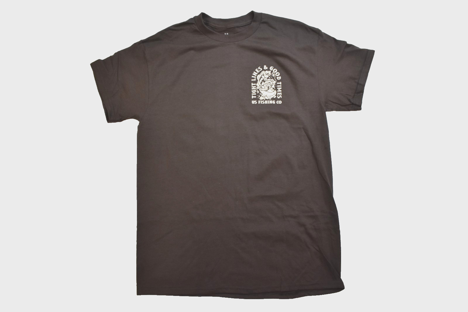 U.S. Fishing Co. Tight Lines & Good Times Fish Graphic Brown Shirt New S-3XL gallery