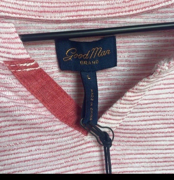 Good Man Brand Striped Victory V Notch Tee Nwt gallery