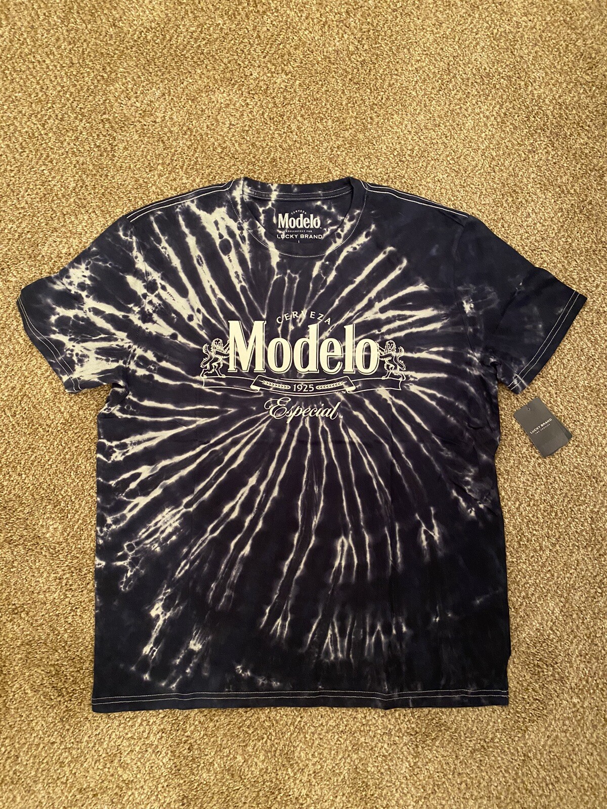 Lucky Brand Men's Short Sleeve Crew Neck Modelo Tie Dye Tee, Blue Multi, S gallery