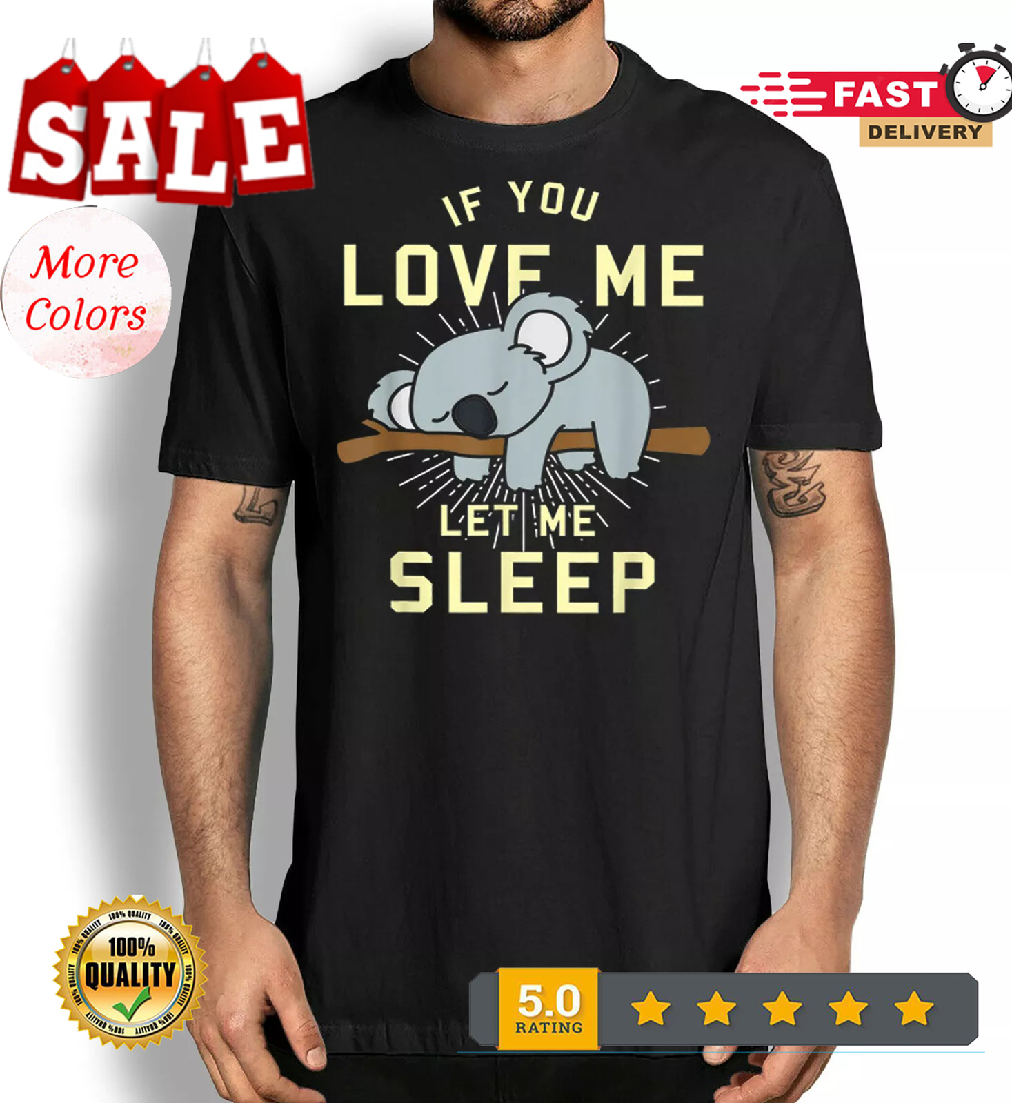 2026/Sleepy Koala Funny Casua T-Shirt,Cute Koala Shirt,Sleeping Koala Funny Tee