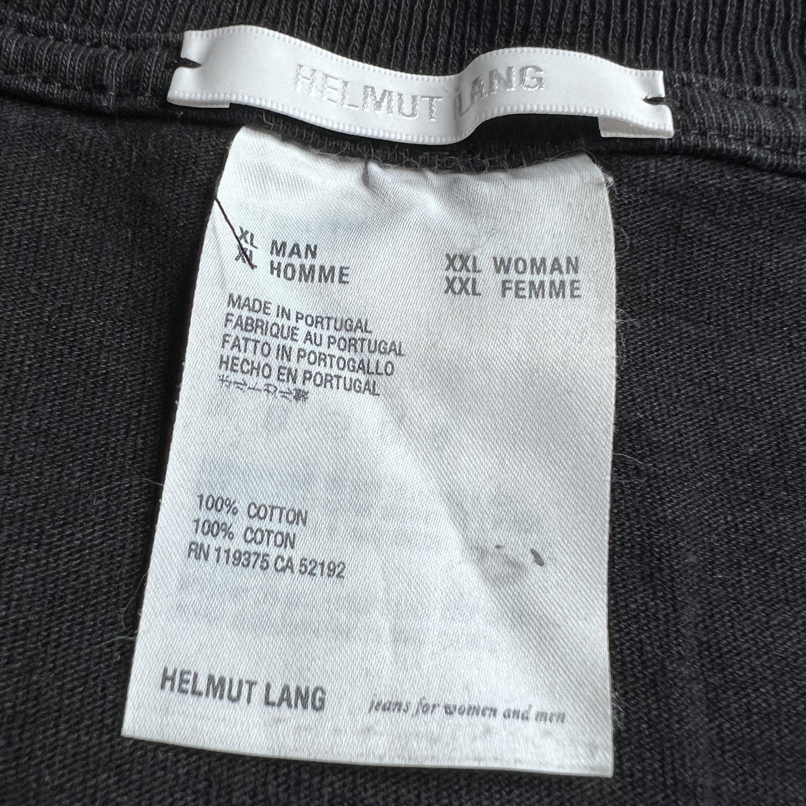 Helmut Lang Shirt Mens XL Black In Lang We Trust Graphic Slogan Tee 2018 gallery
