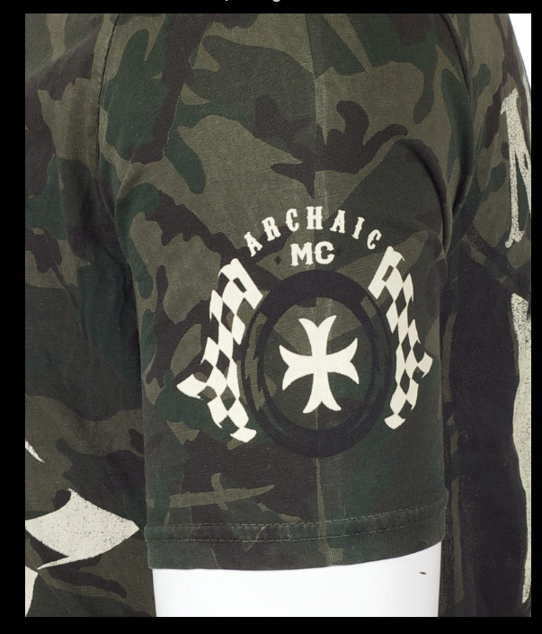 ARCHAIC by AFFLICTION Military Camo FUEL INJECTOR Short Sleeve Slim Fit T-shirt gallery