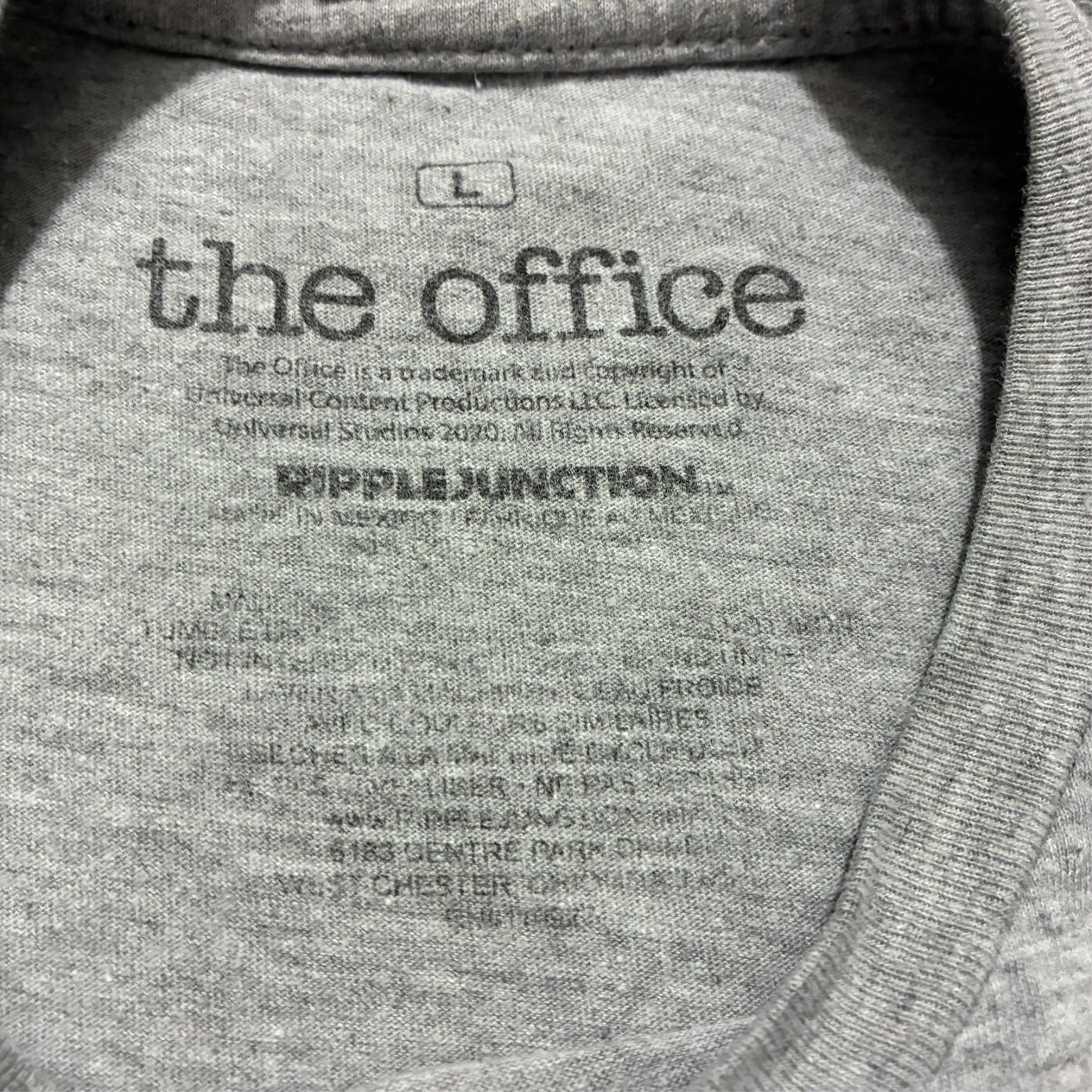 The Office Ripple Junction Mens Graphic T-Shirt L Gray Casual Short Sleeve gallery