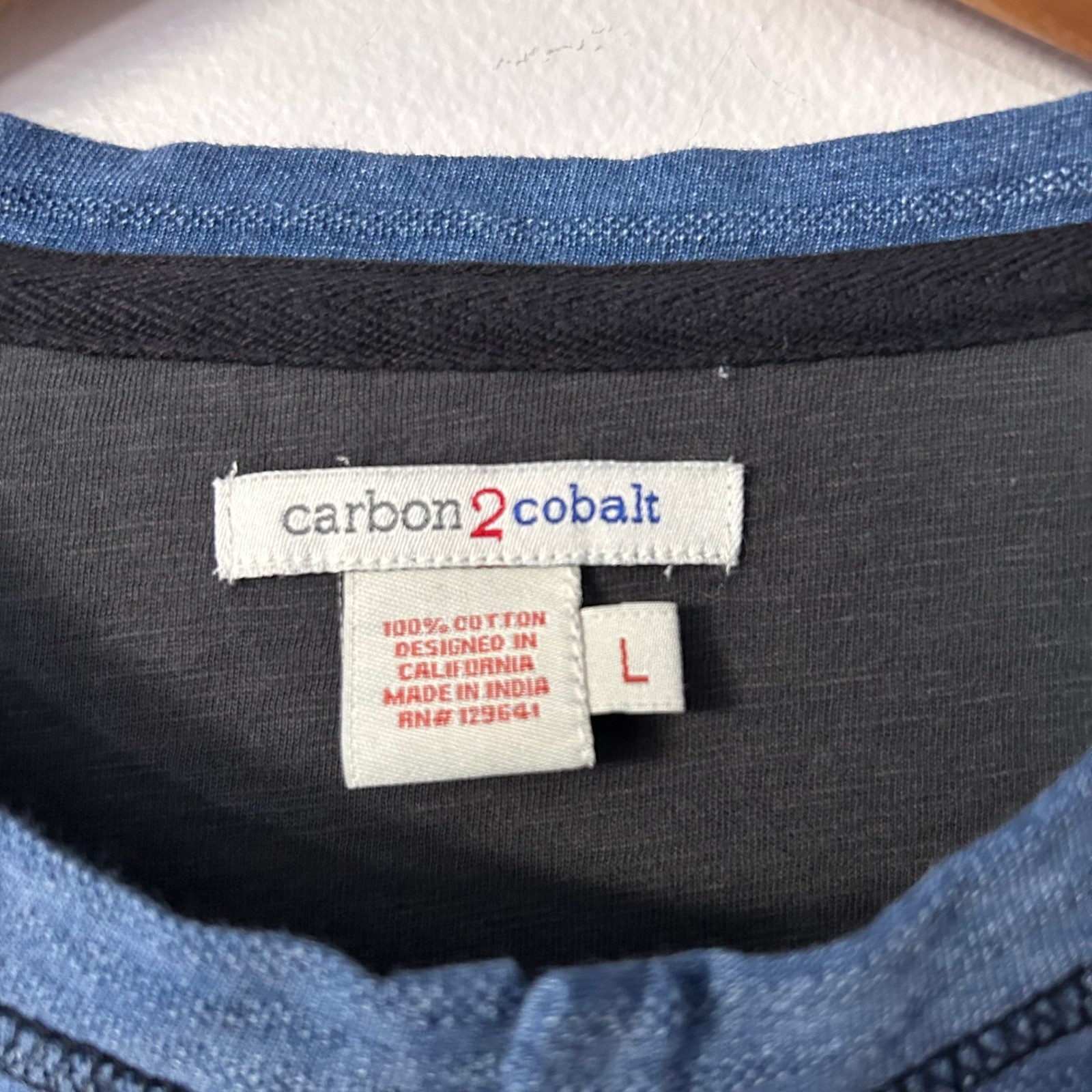 Carbon 2 Cobalt Shirt Mens Large Blue Cotton Long Sleeve Watermark Henley gallery