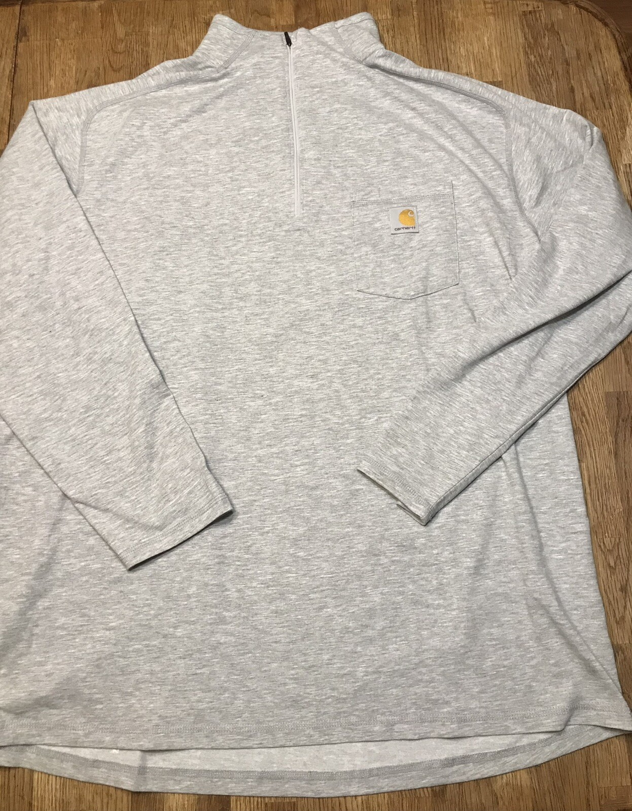 CARHARTT FORCE Men’s Long Sleeve Pullover 2XL Gray 1/4 Zip Neck Shirt Jacket EUC gallery