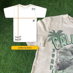 Recycled Threads Malibu California 1991 Surf Club Beige SS T-Shirt Size S NEW