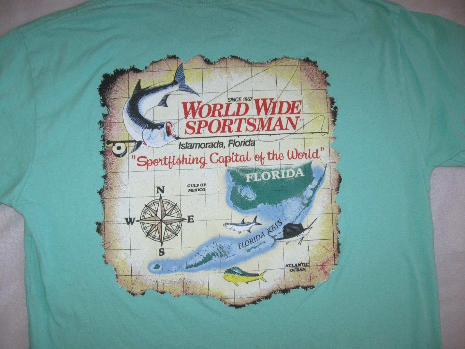 WORLD WIDE SPORTSMAN Islamorada Florida Keys T Shirt Men's M FISHING MAHI MARLIN gallery